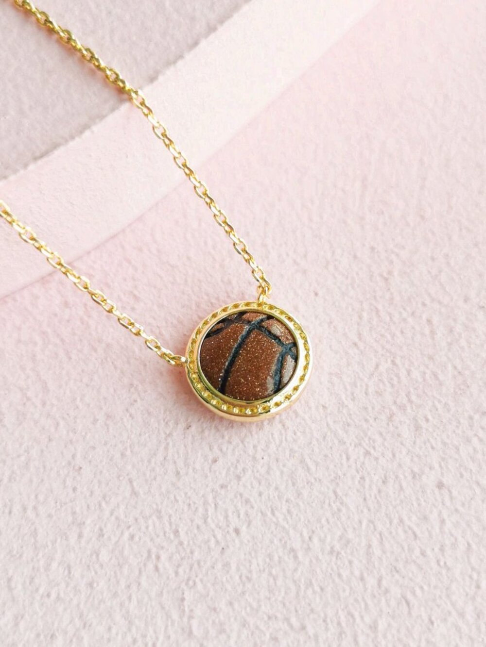Kendra Scott - Basketball Orange Goldstone Gold Short Necklace - NEW